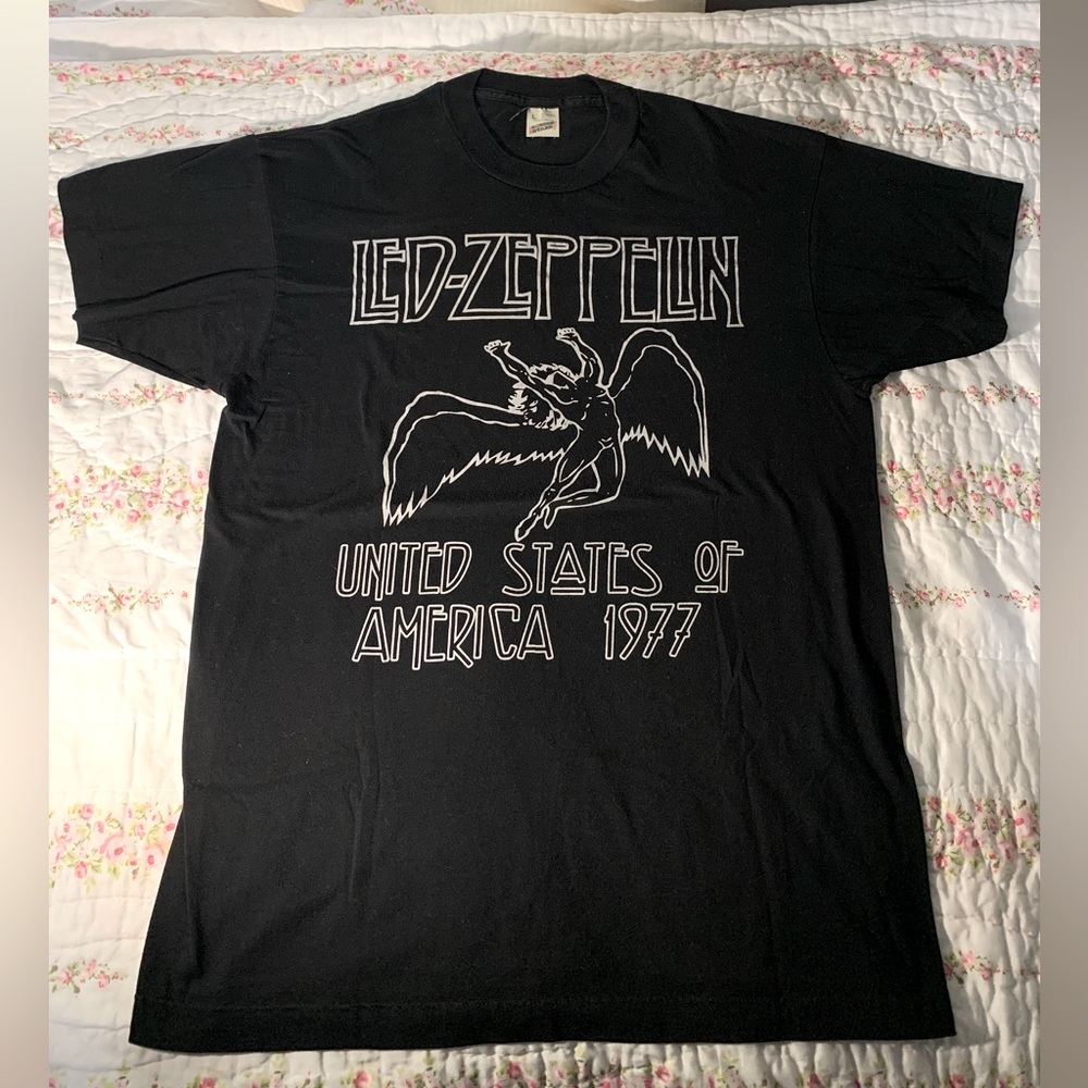 Vintage 1980s Led Zeppelin Single Stitch Band T-Shirt - Size Large